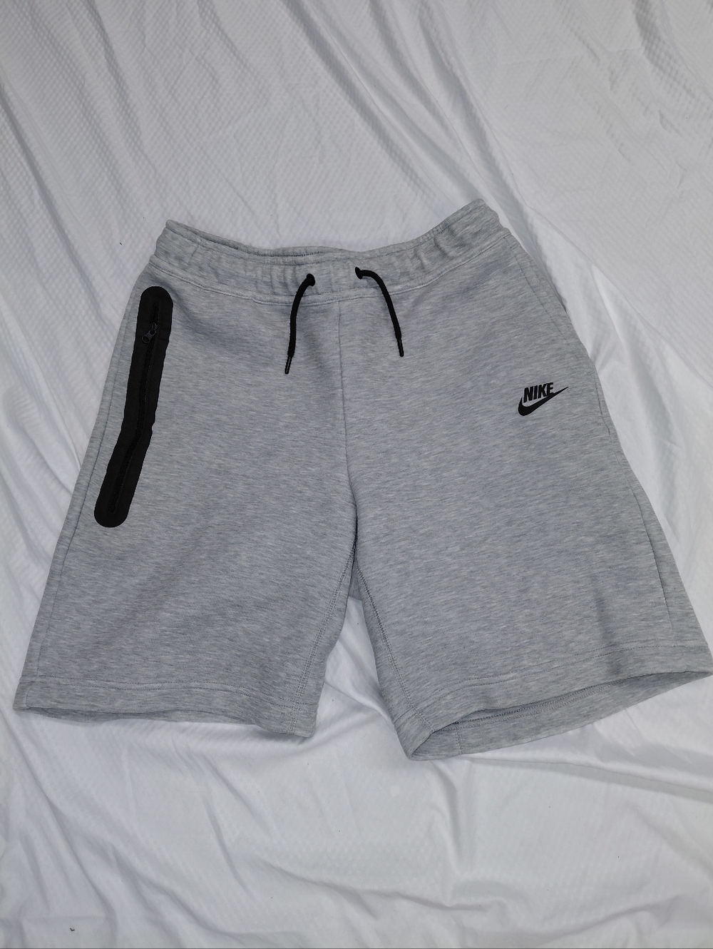 Nike Men’s Light Grey Athletic Fleece Shorts with Black Accents
